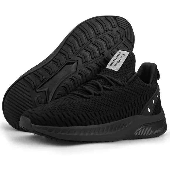 Men's Black Tennis Running Lightweight Breathable Mesh Fashion Sneakers